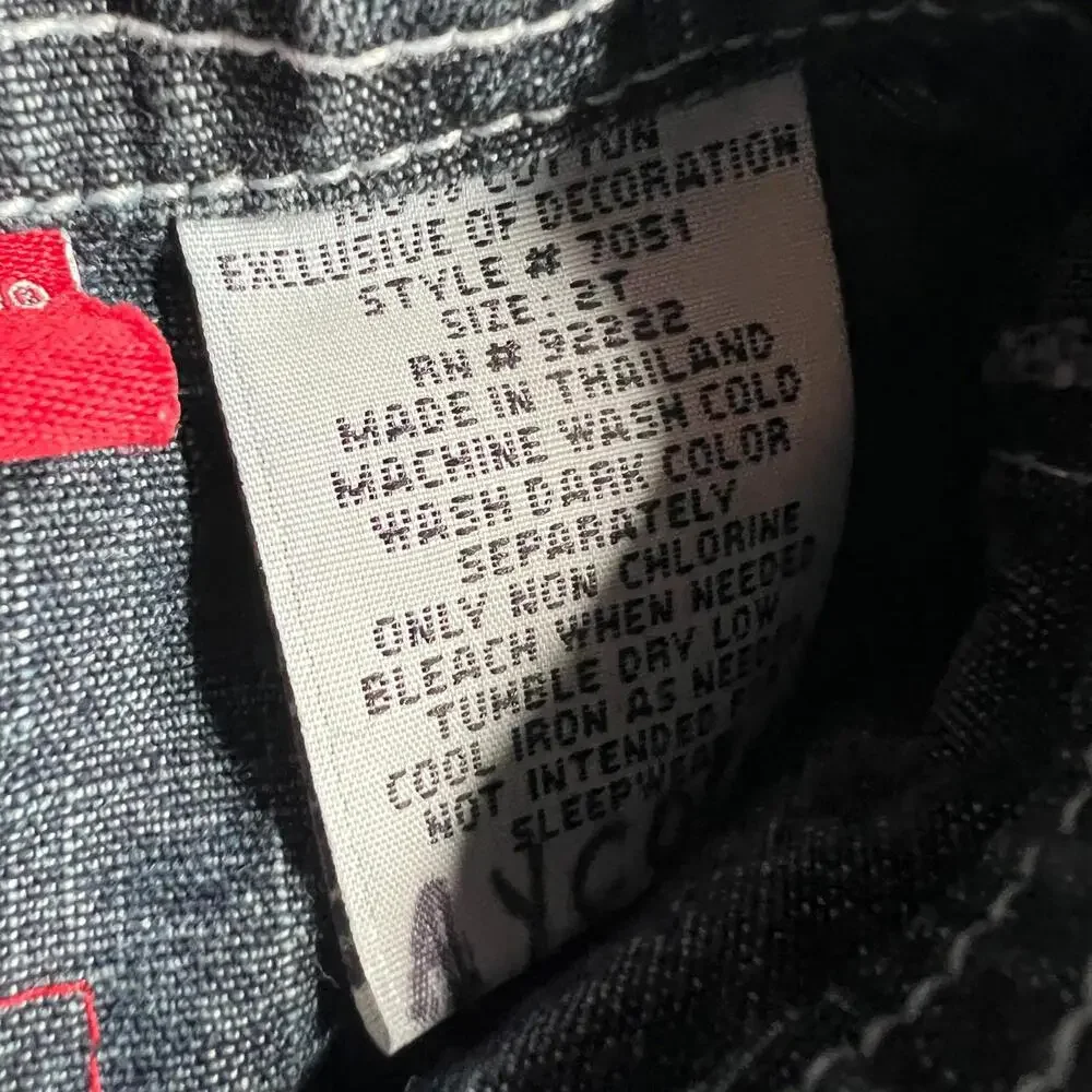Vintage Radio Flyer Denim‎ Jacket Kids 2T Vintage Style Logo Patch Blue